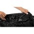 Lakk laken - elastiske kanter - 220x220 cm (svart)