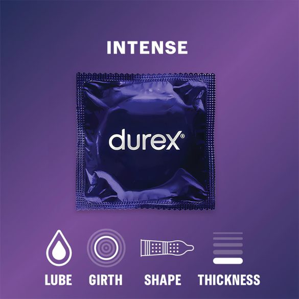 Durex Intense - ribbet og prikket kondom (10 stk)