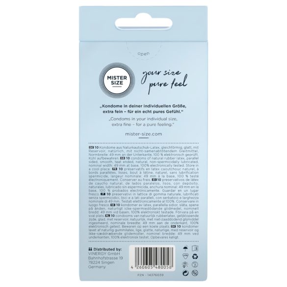 Mister Size tynn kondom - 49mm (10 stk)