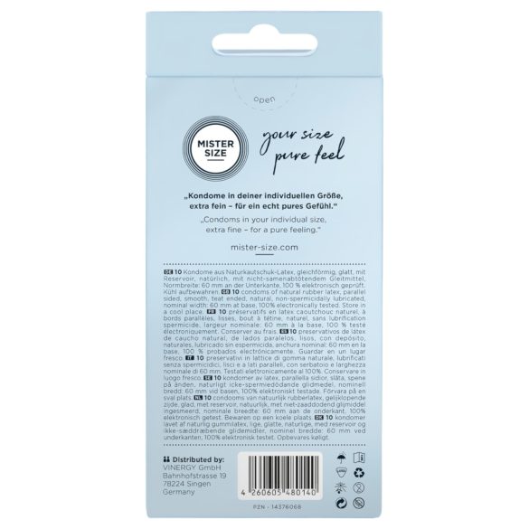 Mister Size tynne kondomer - 60mm (10 stk)