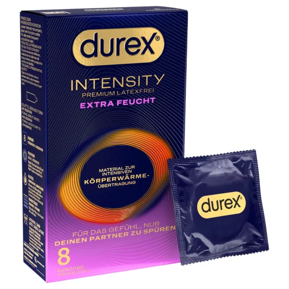 Durex Intensity - ekstra glidemiddel, lateksfri kondom (8 stk)