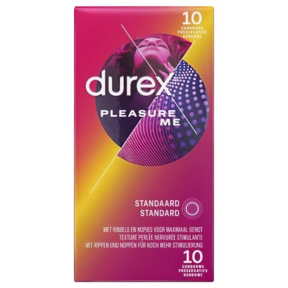 Durex Pleasure Me - riflet og prikket kondom (10 stk)