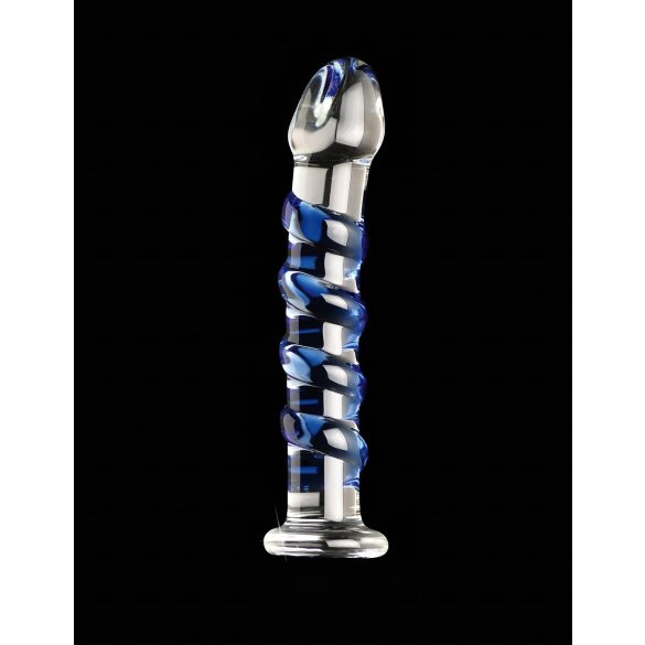Icicles No. 5 - spiralformet glassdildo (gjennomsiktig blå)