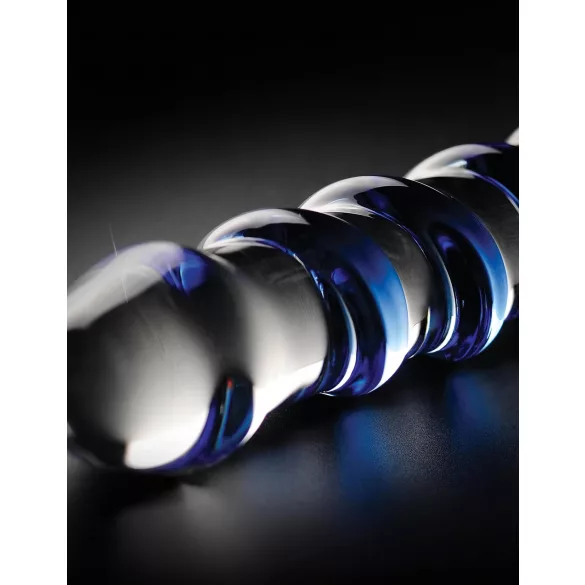 Icicles No. 5 - spiral glassdildo (gjennomsiktig-blå)