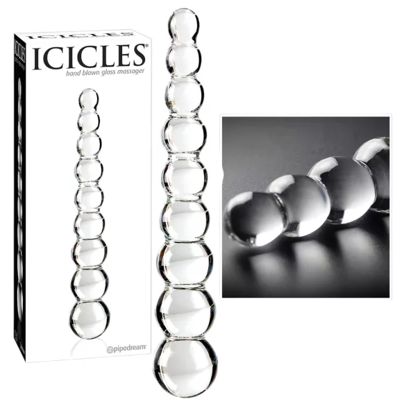 Icicles No. 2 - Kuleformet glassdildo (gjennomsiktig)
