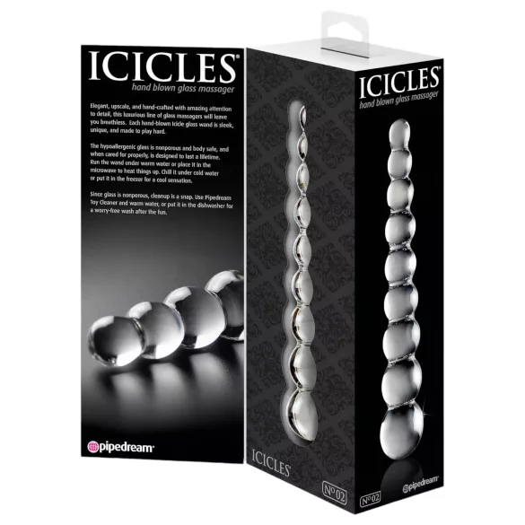 Icicles No. 2 - Kuleformet glassdildo (gjennomsiktig)