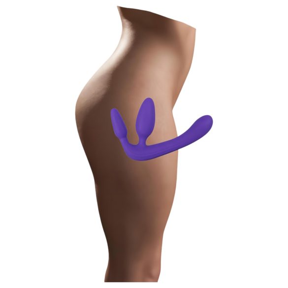 Tredobb, festbar dildo uten seler (lilla)