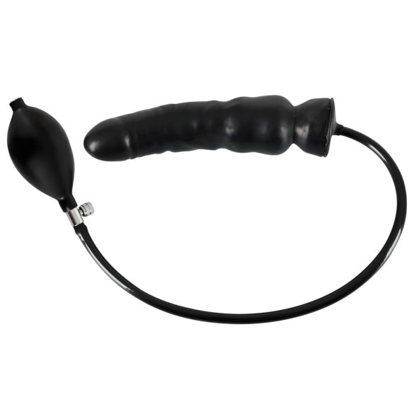 LATEX - oppblåsbar dildo (svart)
