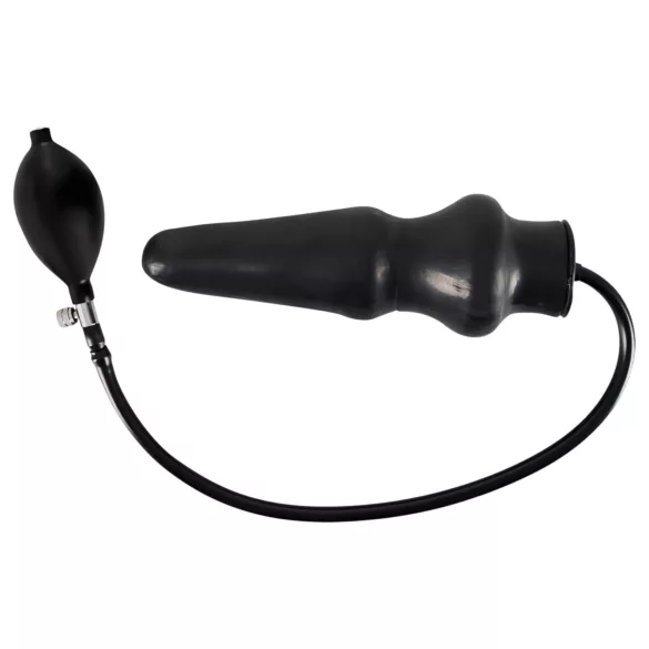 Latex oppblåsbar stor analplugg (svart)