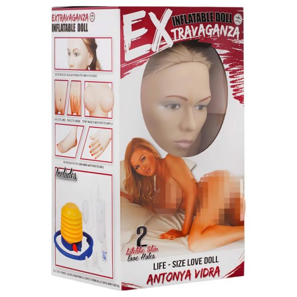 Antonya Vidra - oppblåsbar kvinne med halvveis hevet ben
