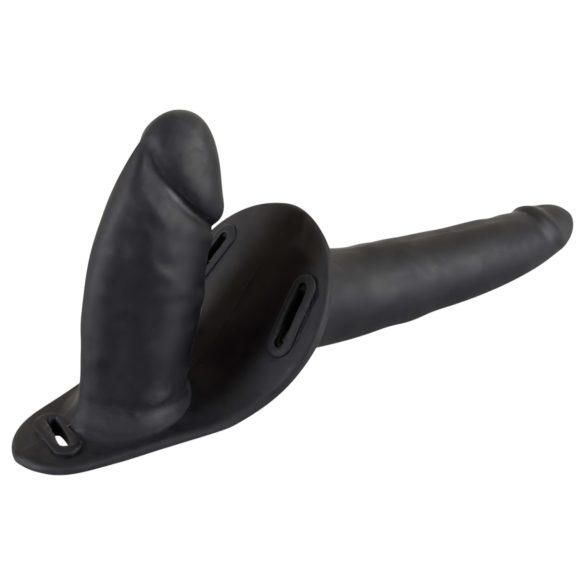 You2Toys - Festbar silikon dildo-duo (svart)