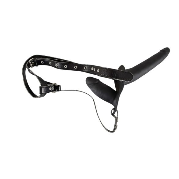 You2Toys - Festbar silikon dildo-duo (svart)