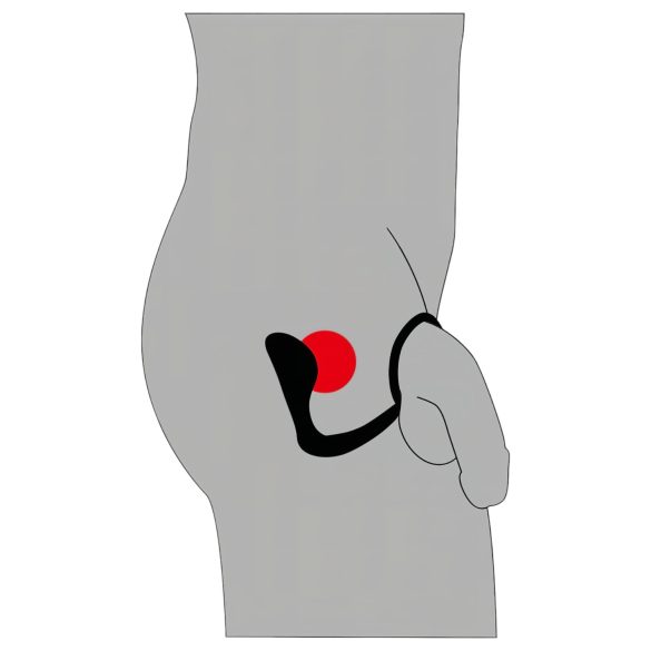 Svart Fløyel - analplugg med penisring (svart)