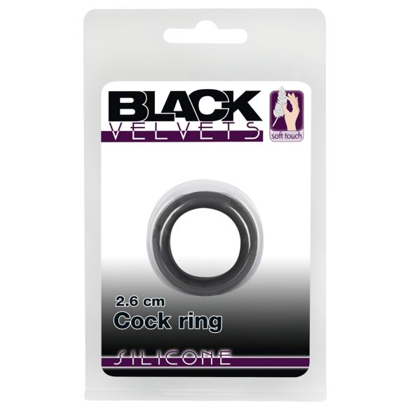 Black Velvet - tykk penisring (2,6 cm) - svart