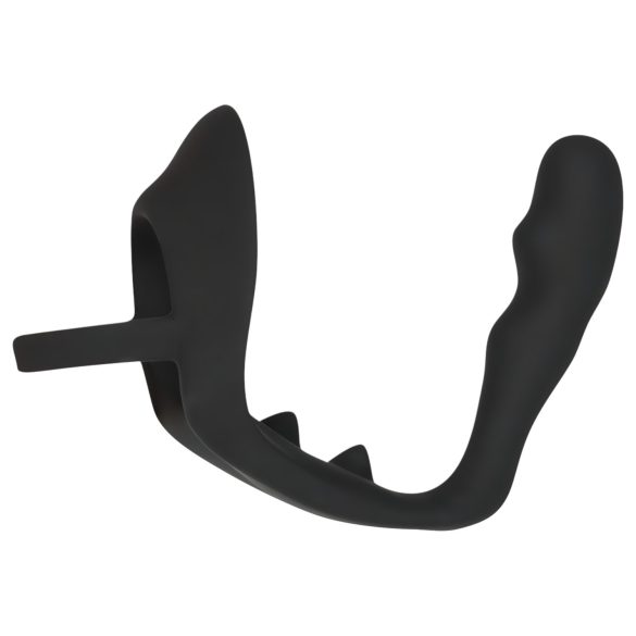 Svart Fløyel - penis- & ballering analdildo (sort)