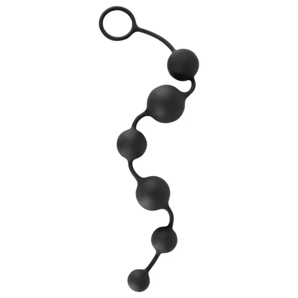 Black Velvets - 6-perlers analdildo (svart)