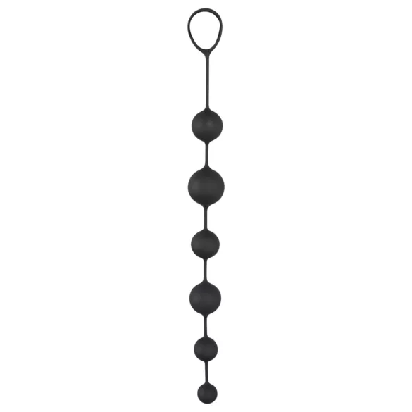 Black Velvets - 6-perlers analdildo (svart)