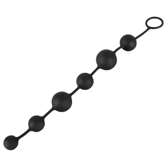 Black Velvets - 6-perlers analdildo (svart)