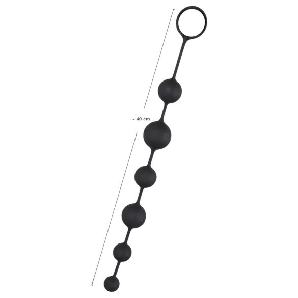 Black Velvets - 6-perlers analdildo (svart)