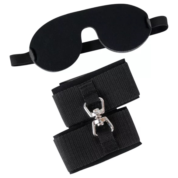 Bad Kitty - håndjern og blindfold (svart)