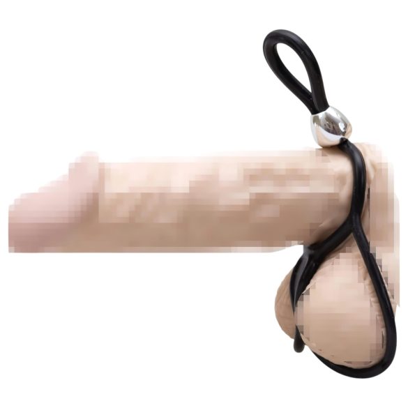 You2Toys - Trippel justerbar penis- og testikkelring (svart)