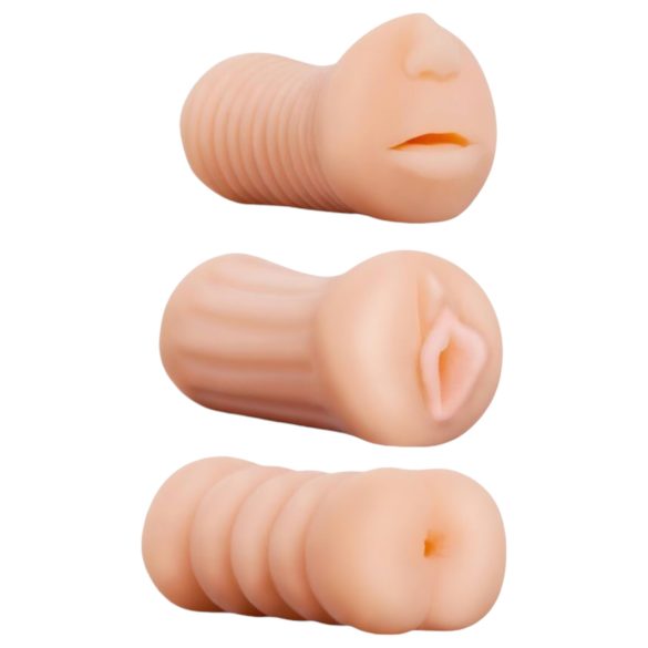 XXX To GO Saftig sett (3 stk) - kunstvagina, munn, rumpe masturbator