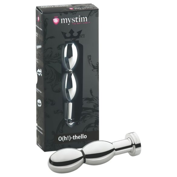 mystim O(h!)-thello - elektro, rund analplugg (sølv)