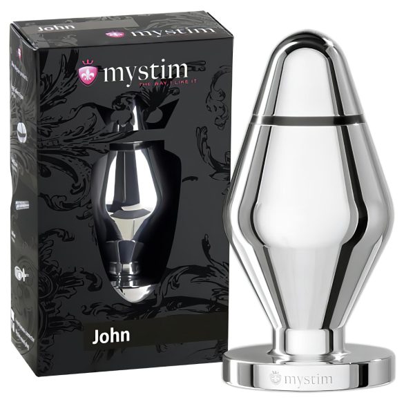 mystim Lille John - elektro analt plug - sølv (stor)