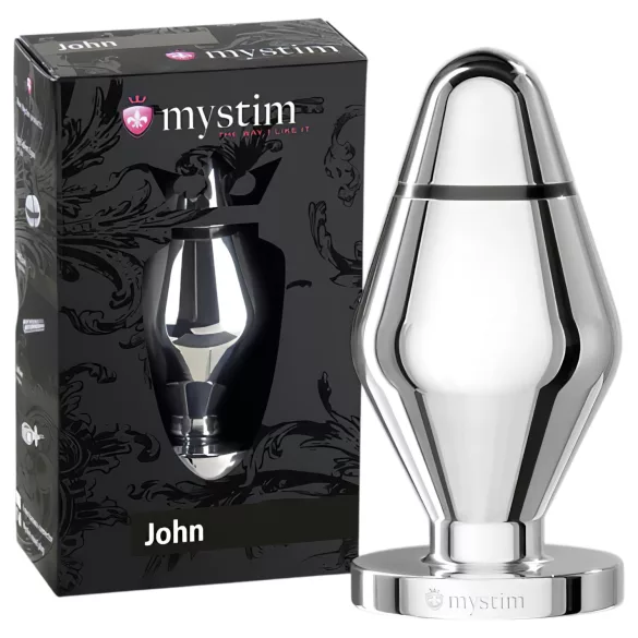mystim Lille John - elektro analt plug - sølv (stor)