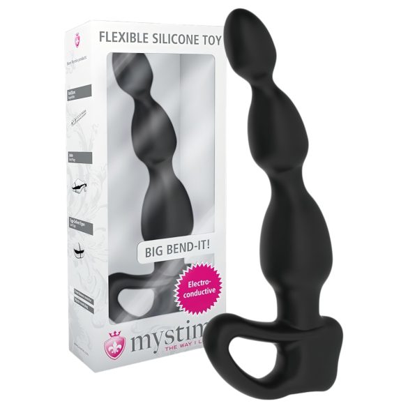 mystim Big Bend-it! - bøyd elektro analdildo (svart)
