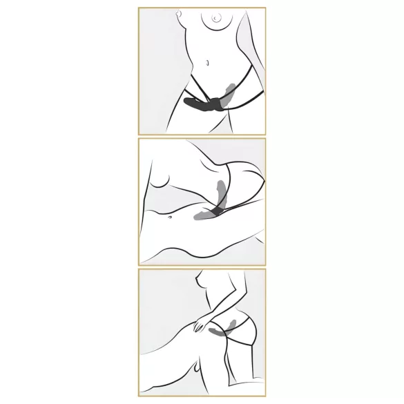 Pipedream - Dobbel strap-on‑vibrator (svart) - Fetish