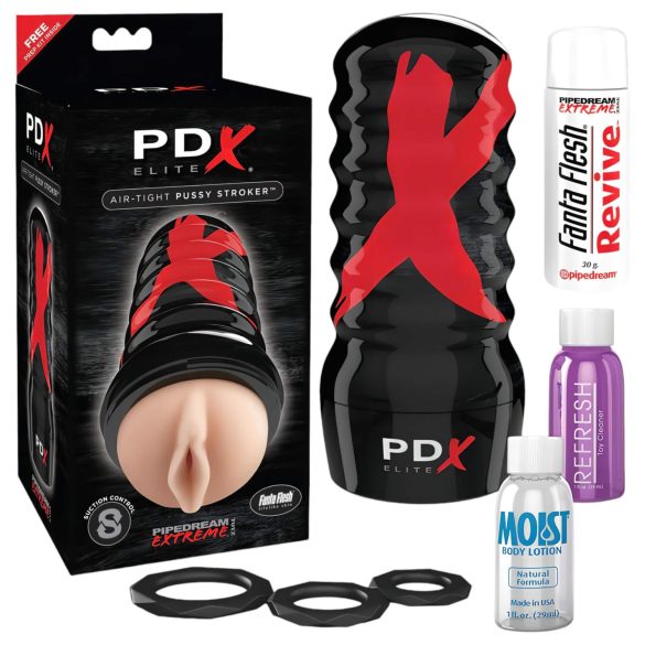 PDX Elite Luksuriøs Lufttett Vagina - Manuell Sugevagina (Naturlig)