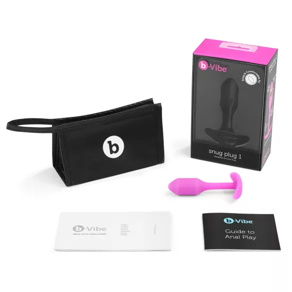 b-Vibe Snug Plug 1 - analplugg med innvendig vekt (55 g, rosa)