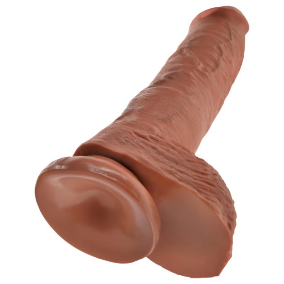 King Cock 10 realistisk dildo med pung (25 cm) - brun