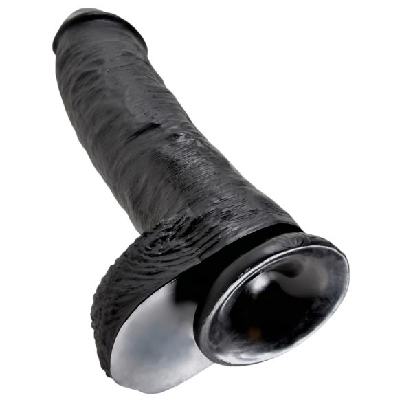 King Cock 10 tommers dildo med testikler (25 cm) - svart