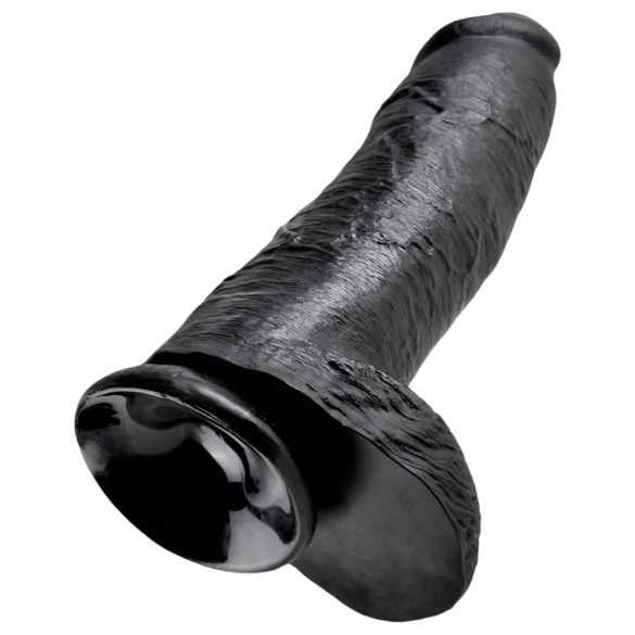 King Cock 12 - Stor Dildo med Testikler (30 cm) - Svart