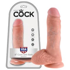 King Cock 8 med baller dildo (20 cm) - natur King Cock 8 med baller dildo (20 cm) - natur