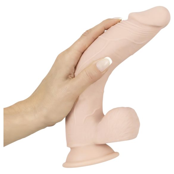 Nature Skin - ektefølt dildo med sugekopp - medium størrelse
