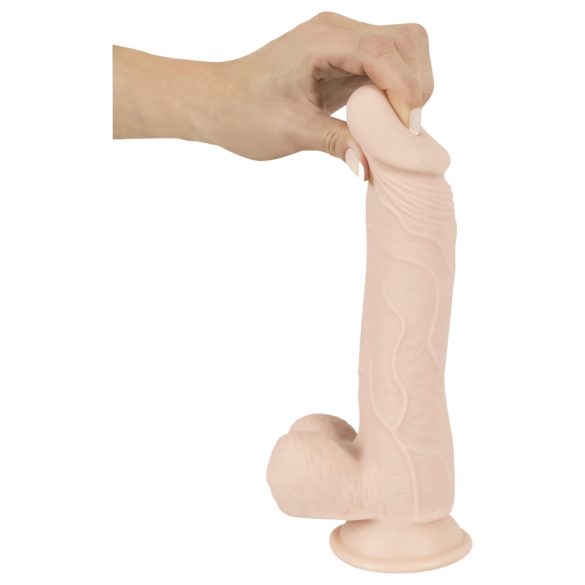 Nature Skin - ektefølt dildo med sugekopp - medium størrelse