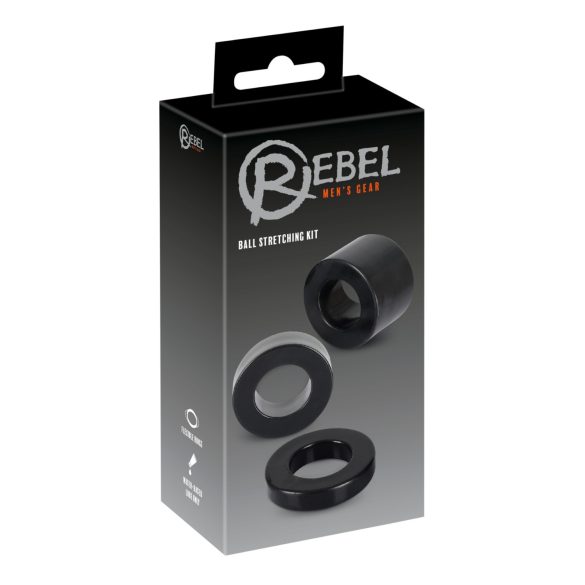 Rebel Ball - penis- og ballestrekker-sett - (svart)
