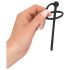 Sure! Here’s a marketing-friendly, culturally appropriate Norwegian translation within 80 characters:

Penisplugg – hul dilator i silikon med penishode-ring (svart)