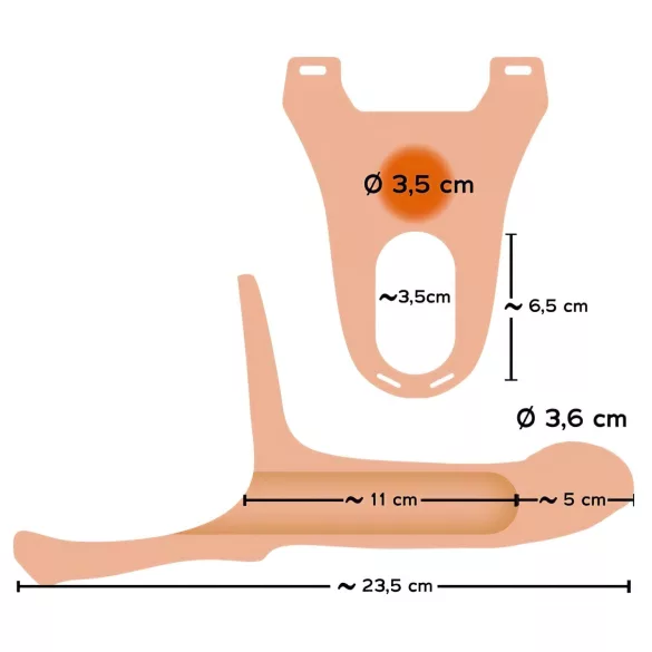 You2Toys - Strap-on M - justerbar hulldildo - natur