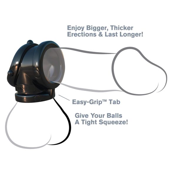 Fantasy Rock Hard - penisring og testikkelstrekkring (svart)