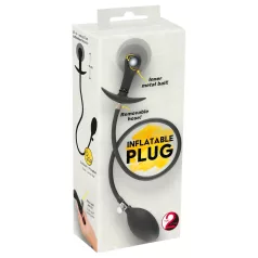 You2Toys - Kuleformet, oppblåsbar analplugg (svart)
