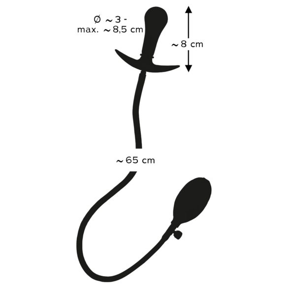 You2Toys - Kuleformet, oppblåsbar analplugg (svart)