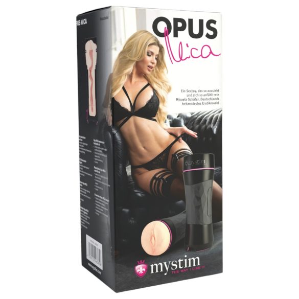 mystim OPUS Mica - naturtro onanihylster (natur-svart)