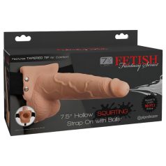 Fetish Strap-On 7,5 - påspennbar, sprutende dildo (naturlig)   Fetish Strap-On 7,5 - påspennbar, sprutende dildo (naturlig)