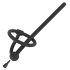 Penisplugg – silikon dilatator med glansring (0,6 mm) – svart