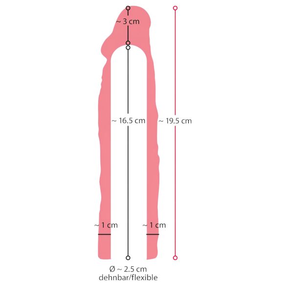 Nature Skin - forlengende og fyldig penisforlenger (19,5cm)