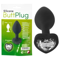 You2Toys Anal Plugg - svart med hvit stein